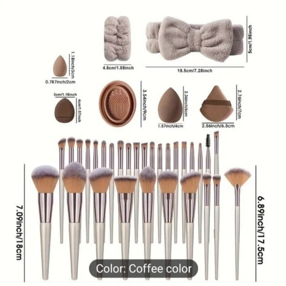 50 Piece Makeup Brush Set with Hair Band & Wristbands - Picture 4 of 11